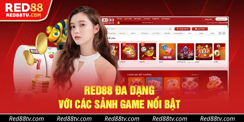 Sản phẩm và trò chơi đa dạng tại Red88